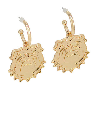Gameday: Bulldog Dangle Metal Hoops