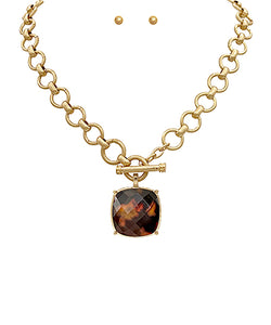 Pendant Necklace Set - Tortoise