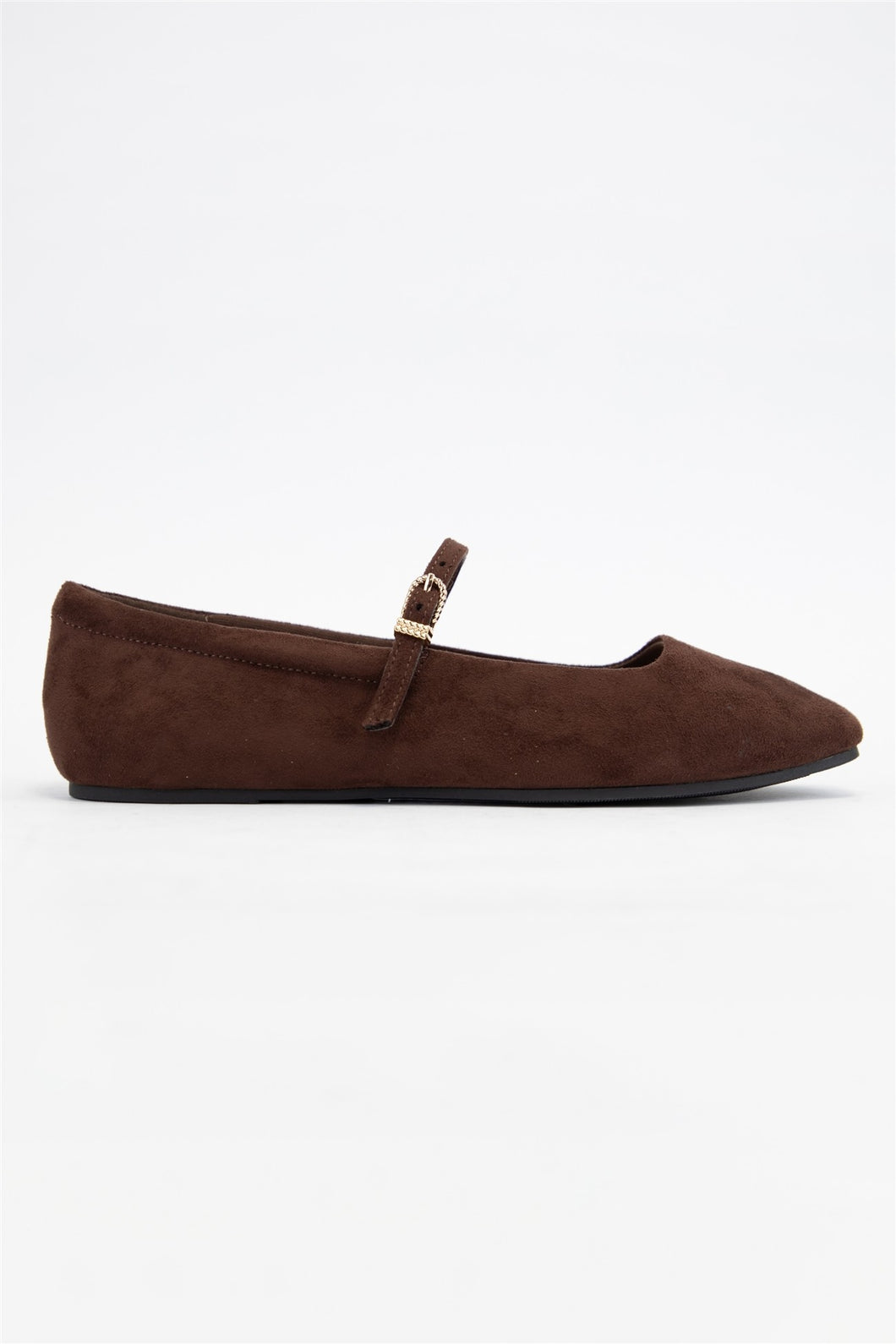 Kiana Suede Ballet Flats- Brown