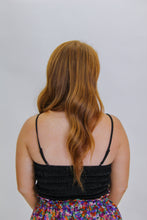 Load image into Gallery viewer, Casual Weekend Shirred Cropped Cami- Black
