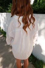 Load image into Gallery viewer, Cafe Striped Button-Up Top Set- Taupe
