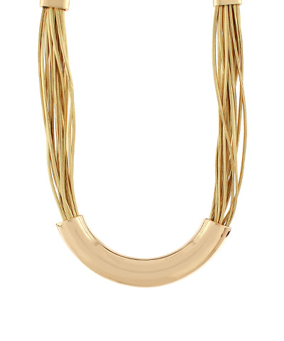 Layered Chunky Curved Half Tube Necklace