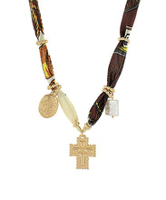 Load image into Gallery viewer, Cross &amp; Multi Charm Scarf Necklace
