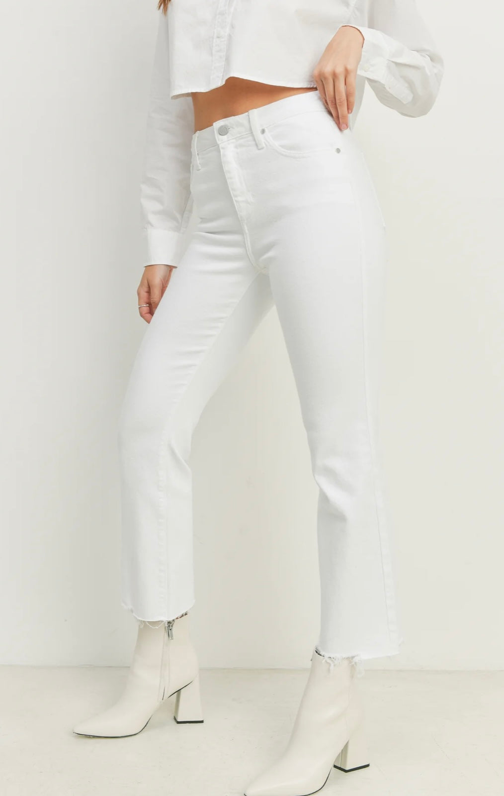 Optic Cropped Flare - White