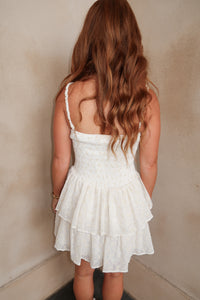 Asalia Ruffle Dress-Ivory