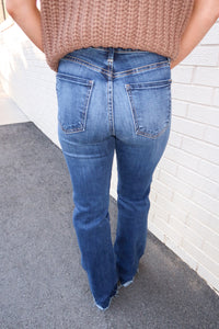 York High Rise Flare Jean- Dark Denim