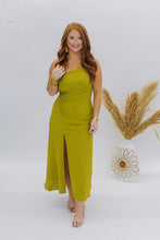 Load image into Gallery viewer, Weekend Babe One Shoulder Midi Dress- Olive
