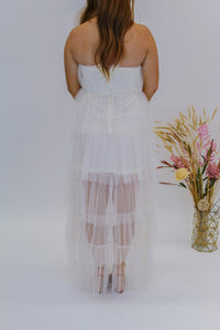 Totally Tulle Strapless Maxi Dress- Ivory