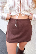 Load image into Gallery viewer, Mille Suede Skort-Chestnut
