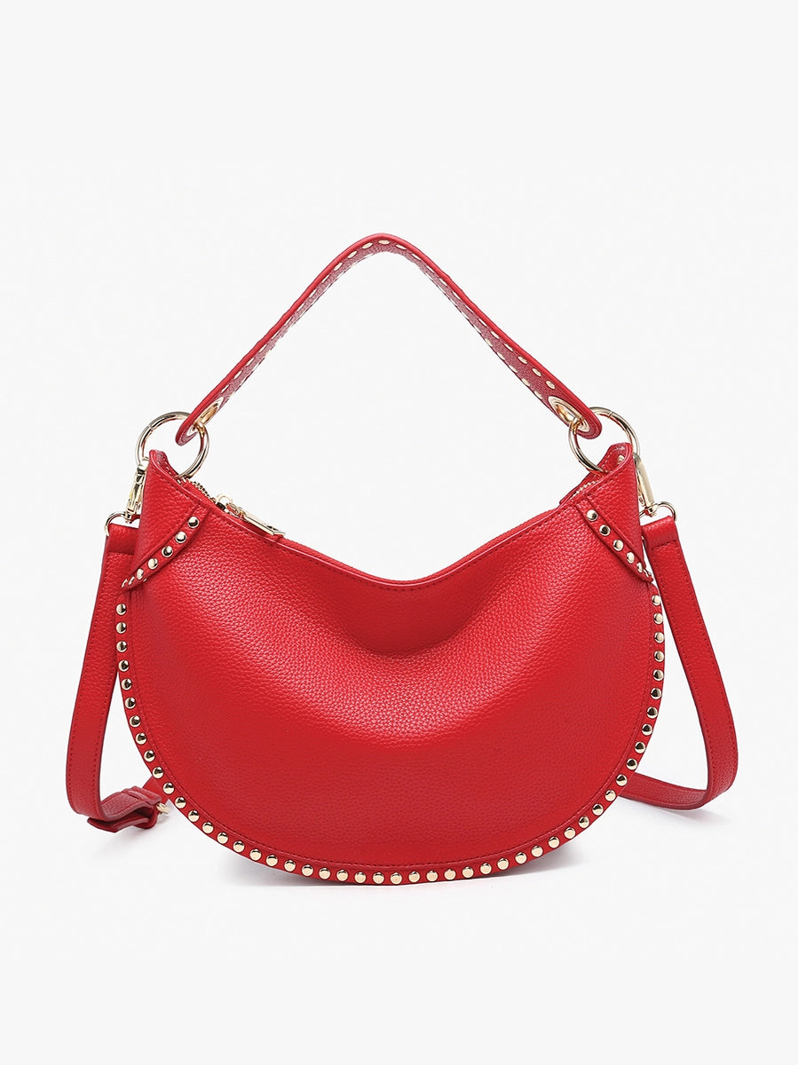 Jenna Studded Shoulder Bag w/ Crossbody Strap