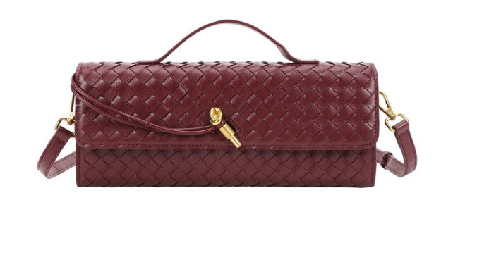 Woven Metal Twist- Burgundy