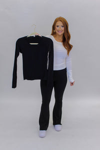 Seamless Swiftly Long Sleeve Top- Black