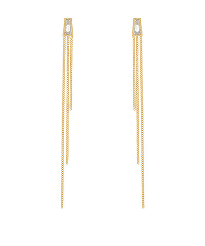 Baguette Chain Linear Earrings