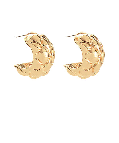 Diamond Pattern Chunky Hoops