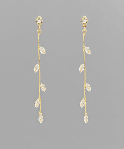 Crystal Leaf Earrings