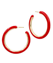 Load image into Gallery viewer, Color Enamel Hoops
