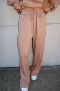 Sara Wide Leg Sweatpants- Taupe
