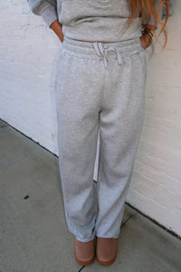 Sara Wide Leg Sweatpants-Gray