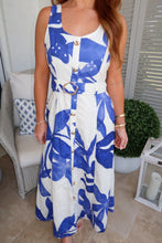 Load image into Gallery viewer, Under The Cabana Midi Dress- Royal
