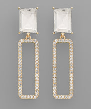 Load image into Gallery viewer, Square Bead &amp; Open Rectangle Earrings

