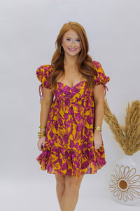 Elizabeth Babydoll Dress- Mustard