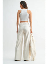Load image into Gallery viewer, Studded Palazzo Wide Leg Jeans-Cream
