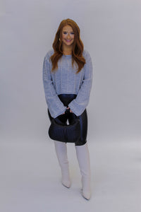 Warm Comfort Sweater Cable Knit- Grey