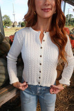 Load image into Gallery viewer, Cozy Night Cable Knit Cardigan-Cream
