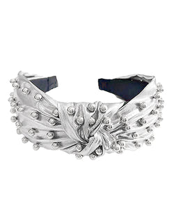 Color Bead Knotted Metallic Headband