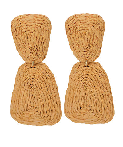 Wrapped Raffia 2 Trapezoid Earrings