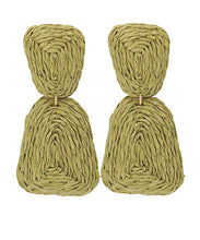 Load image into Gallery viewer, Wrapped Raffia 2 Trapezoid Earrings
