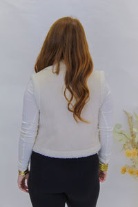 Chilly Babe Teddy Vest - Cream