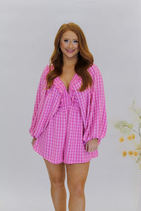 Candy Smocked Romper- Pink