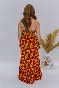 Feel Good Halter Maxi Dress- Chartreuse