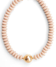 Load image into Gallery viewer, Wooden Bead &amp;  Metal Ball Necklace
