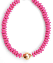 Load image into Gallery viewer, Wooden Bead &amp;  Metal Ball Necklace
