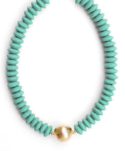 Load image into Gallery viewer, Wooden Bead &amp;  Metal Ball Necklace
