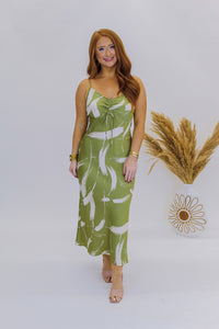 Brushed Midi Dress- Olive