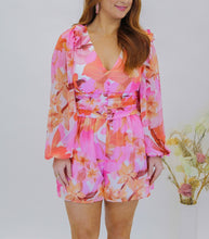 Load image into Gallery viewer, Poplin V Neck Romper- Pink
