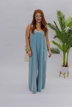 Load image into Gallery viewer, Casual Day Mineral Wash Jumpsuit - Dusty Blue
