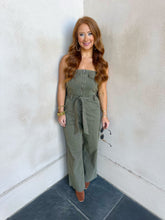 Load image into Gallery viewer, Kenzie Strapliess Jumpsuit- Olive
