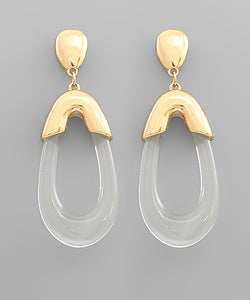 Acrylic Oval Dangle Earrings
