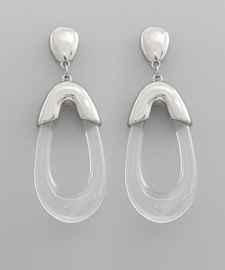 Acrylic Oval Dangle Earrings