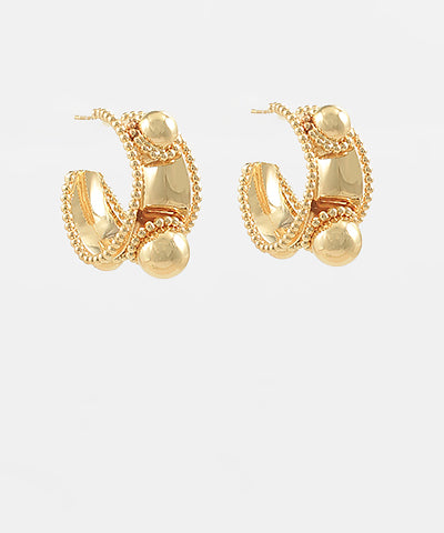 Dotted Metal Ball Hoops