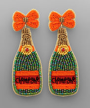 Load image into Gallery viewer, Ribbon Champagne Bottle Earrings

