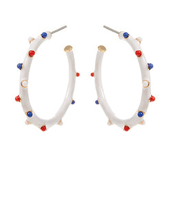 Patriotic Color Emamel Hoops