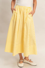 Load image into Gallery viewer, Fairway Stripe Midi Skirt-Yellow
