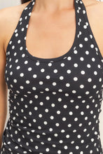 Load image into Gallery viewer, Spotted in Style Polka Dot Halter Top- Black
