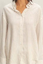 Load image into Gallery viewer, Cafe Striped Button-Up Top Set- Taupe
