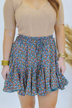 Load image into Gallery viewer, Charming Floral Ruffle Skirt-Green
